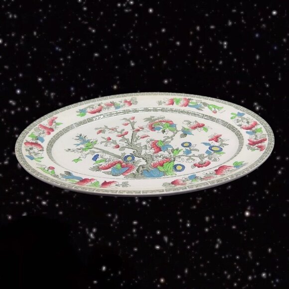 Johnson Brothers Indian Tree Oval Serving Platter Dish Large Painted Ceramic 12” - Picture 2 of 13